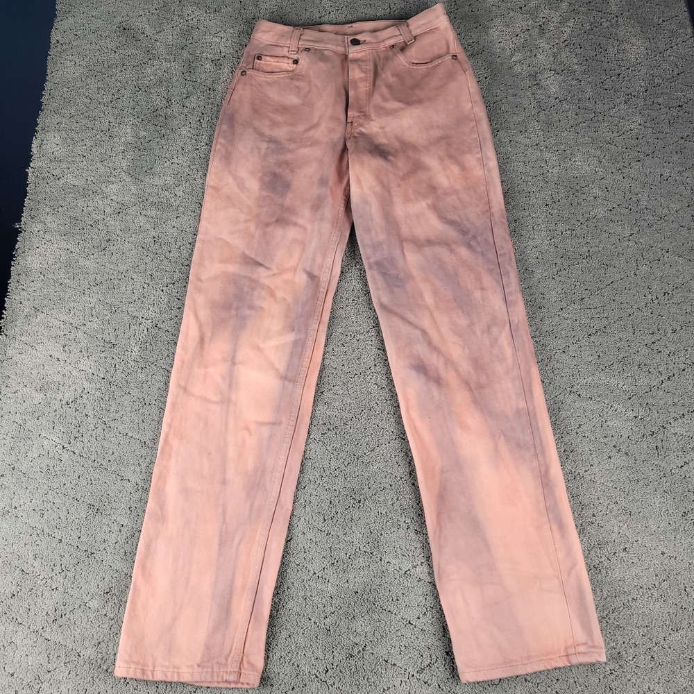 VTG Levis 701 Jeans Mens 30x32 Pink‎ Student Straight Fit Button Fly Made In USA